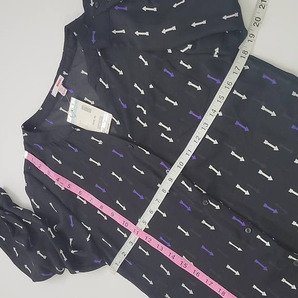 Bongo Blouse Arrow Pattern  NWT SZ XL - Picture 4 of 9
